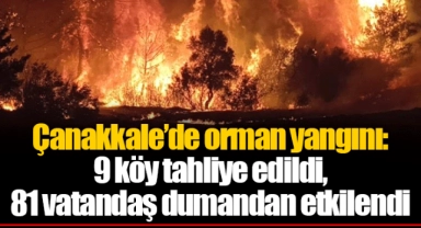 Çanakkale'de orman yangını: 9 köy tahliye edildi, 83 vatandaş dumandan etkilendi