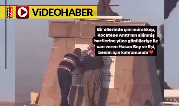 Duygulandıran anlar... Çift, elleriyle Kocatepe Anıtı&#039;nı yeniledi