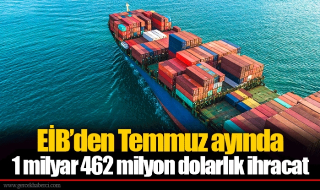EİB’den Temmuz ayında 1 milyar 462 milyon dolarlık ihracat
