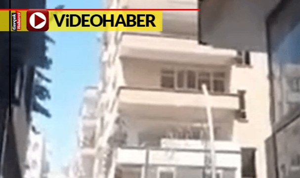 Hasarlı bina ıslık sesiyle böyle yıkıldı