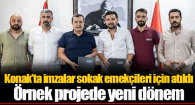 Konak’ta imzalar sokak emekçileri için atıldı