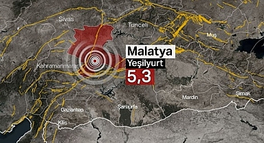 Malatya'da 5.3 büyüklüğünde deprem