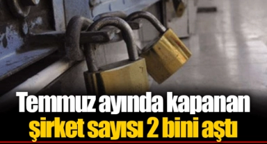 Temmuz ayında kapanan şirket sayısı 2 bini aştı