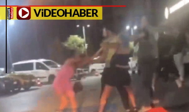 Vale ve kadınların sokak ortasındaki kavgası görenleri hayrete düşürdü