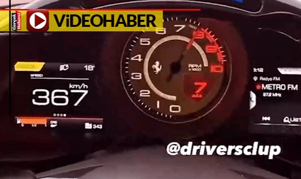 367 Km hız yapan Ferrari görenleri şaşkına çevirdi