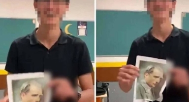 Atatürk fotoğrafına yönelik uygunsuz hareketler yapan lise öğrencisi gözaltına alındı