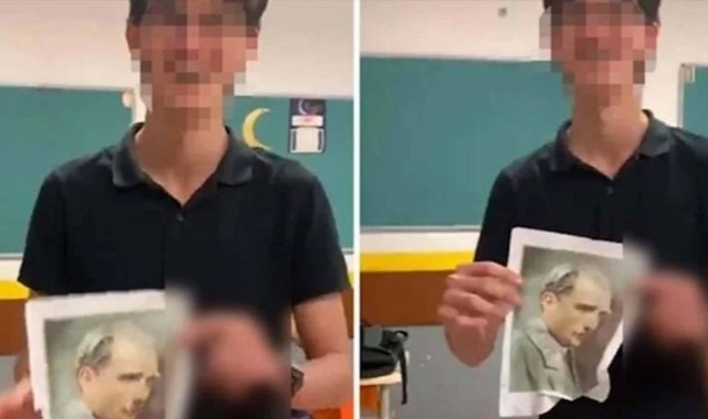 Atatürk fotoğrafına yönelik uygunsuz hareketler yapan lise öğrencisi gözaltına alındı