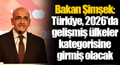 Bakan Şimşek: Türkiye, 2026'da gelişmiş ülkeler kategorisine girmiş olacak