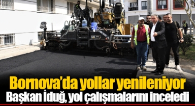 Başkan İduğ, yol çalışmalarını inceledi