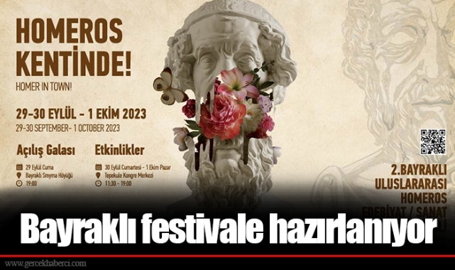 Bayraklı festivale hazırlanıyor