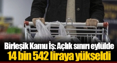 Birleşik Kamu İş: Açlık sınırı eylülde 14 bin 542 liraya yükseldi