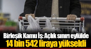Birleşik Kamu İş: Açlık sınırı eylülde 14 bin 542 liraya yükseldi