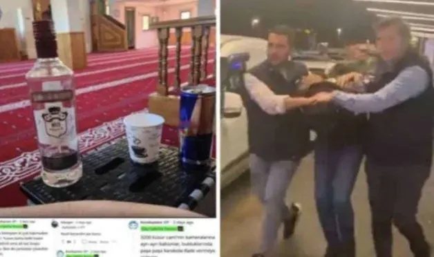Camide alkol şişeli fotoğraf paylaşan şüpheli yakalandı