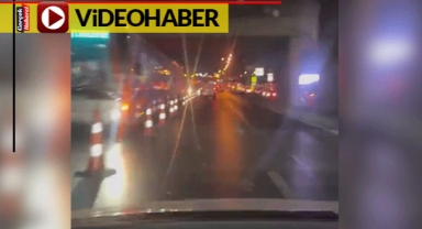 Dubaları metrobüs yoluna attı: