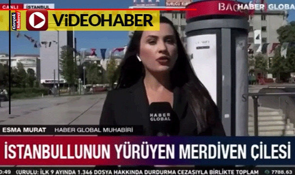 Haber Global'de ilginç anlar... Çalışan merdivenler çalışmıyor denildi