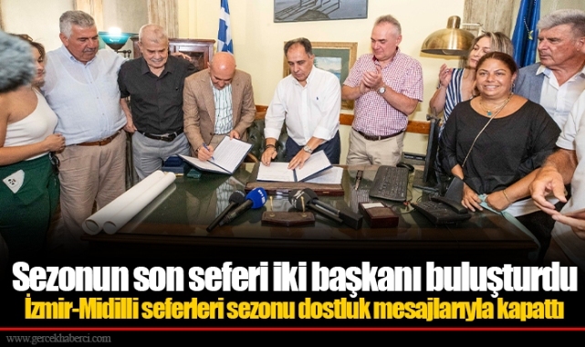 İzmir-Midilli seferleri sezonu dostluk mesajlarıyla kapattı