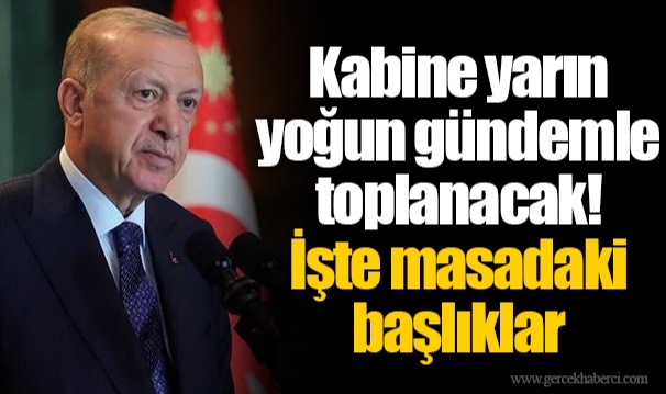 Kabine yarın yoğun gündemle toplanacak! İşte masadaki başlıklar