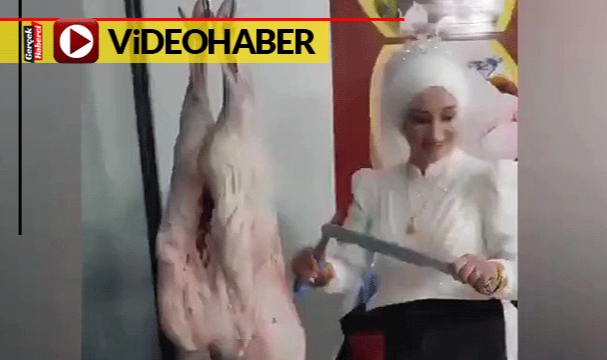 Kasap gelinin fotoğraf çekimi şaşkına çevirdi