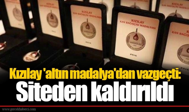 Kızılay 'altın madalya'dan vazgeçti: Siteden kaldırıldı