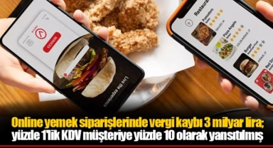 Online yemek siparişlerinde vergi kaybı 3 milyar lira; yüzde 1'lik KDV müşteriye yüzde 10 olarak yansıtılmış