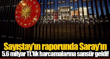 Sayıştay'ın raporunda Saray'ın 5.6 milyar TL'lik harcamalarına sansür geldi!