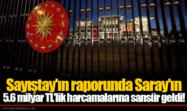 Sayıştay'ın raporunda Saray'ın 5.6 milyar TL'lik harcamalarına sansür geldi!