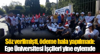 Söz verilmişti, ödeme hala yapılmadı: Ege Üniversitesi İşçileri yine eylemde