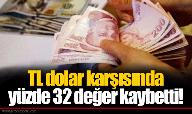 TL dolar karşısında yüzde 32 değer kaybetti!