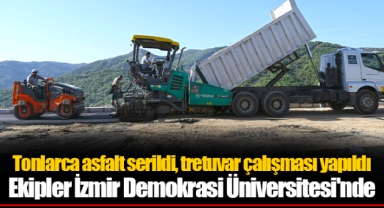 Tonlarca asfalt serildi, tretuvar çalışması yapıldı