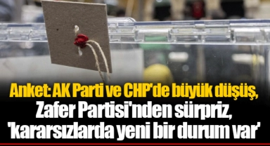 Anket: AK Parti ve CHP'de büyük düşüş, Zafer Partisi'nden sürpriz, 'kararsızlarda yeni bir durum var'