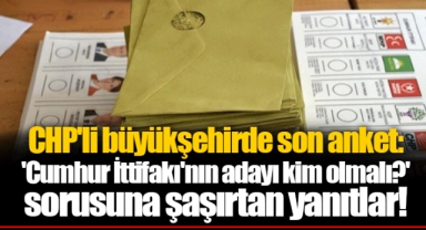 CHP'li büyükşehirde son anket: 'Cumhur İttifakı'nın adayı kim olmalı?' sorusuna şaşırtan yanıtlar!