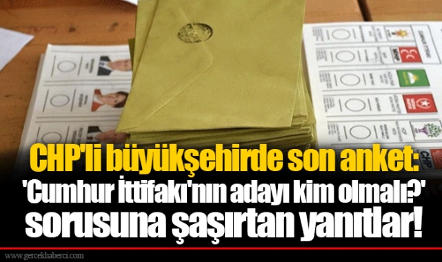 CHP'li büyükşehirde son anket: 'Cumhur İttifakı'nın adayı kim olmalı?' sorusuna şaşırtan yanıtlar!
