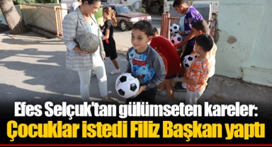 Efes Selçuk’tan gülümseten kareler: Çocuklar istedi Filiz Başkan yaptı