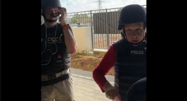 Gazze'de Türk gazetecilerin bulunduğu bölgeye roket düştü