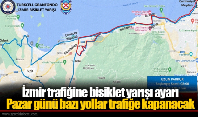 İzmir trafiğine bisiklet yarışı ayarı 