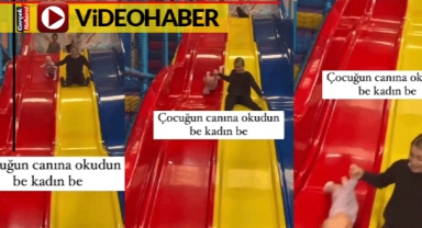 Kaydırakta faciadan dönüldü: Bebeğin başına gelmeyen kalmadı