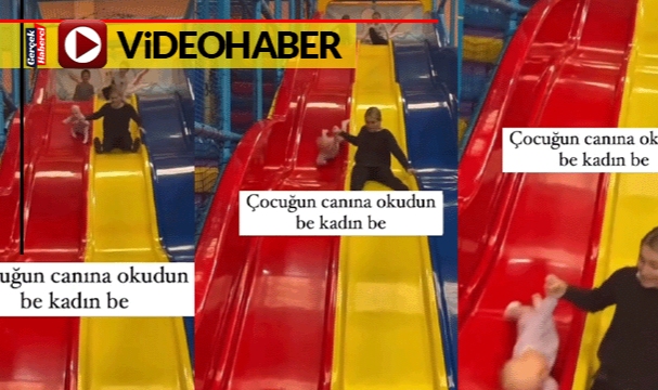 Kaydırakta faciadan dönüldü: Bebeğin başına gelmeyen kalmadı