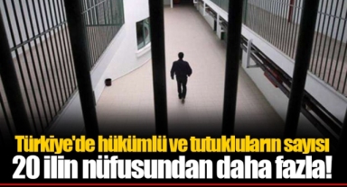 Türkiye'de hükümlü ve tutukluların sayısı 20 ilin nüfusundan daha fazla!