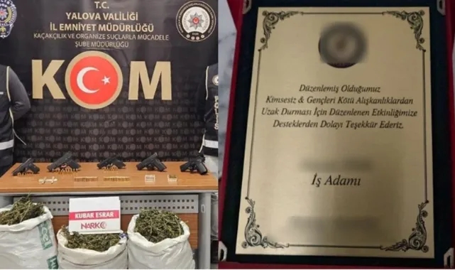 Uyuşturucu ile mücadeleye verdiği destekten dolayı plaket alan kişi uyuşturucudan tutuklandı!