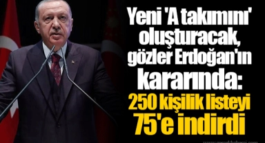 Yeni 'A takımını' oluşturacak, gözler Erdoğan'ın kararında: 250 kişilik listeyi 75'e indirdi