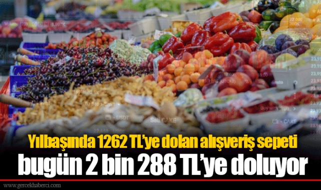 Yılbaşında 1262 TL’ye dolan alışveriş sepeti bugün 2 bin 288 TL’ye doluyor