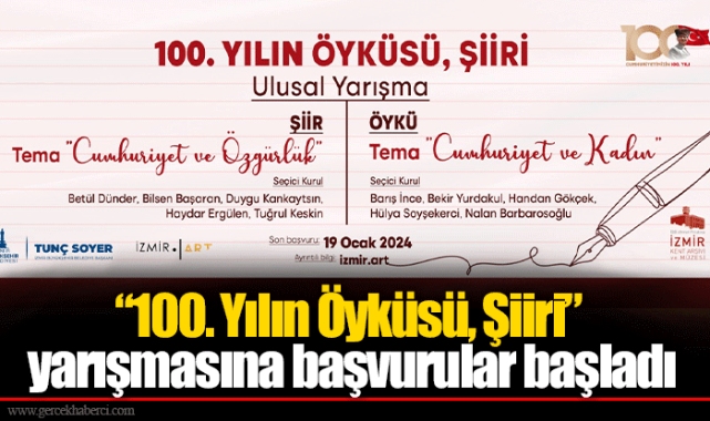 “100. Yılın Öyküsü, Şiiri” yarışmasına başvurular başladı