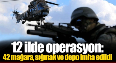 12 ilde operasyon: 42 mağara, sığınak ve depo imha edildi