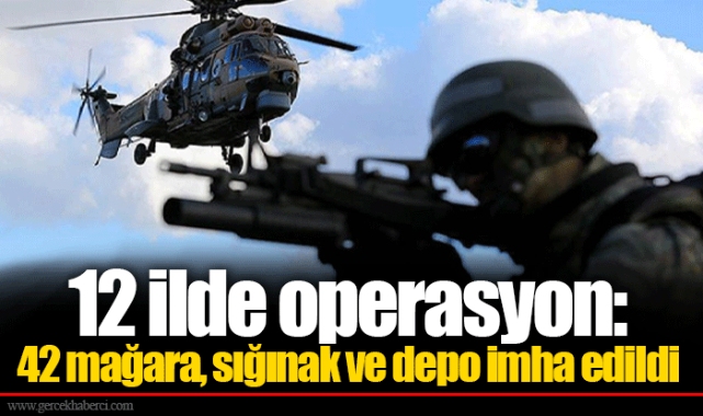 12 ilde operasyon: 42 mağara, sığınak ve depo imha edildi