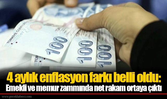 4 aylık enflasyon farkı belli oldu: Emekli ve memur zammında net rakam ortaya çıktı