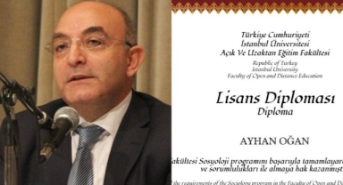 Açık Öğretim Sosyoloji diploması paylaşıp "Kamu hukukçusuyum" diyen Ayhan Oğan, alay konusu oldu