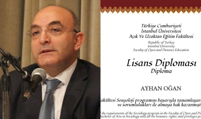 Açık Öğretim Sosyoloji diploması paylaşıp "Kamu hukukçusuyum" diyen Ayhan Oğan, alay konusu oldu