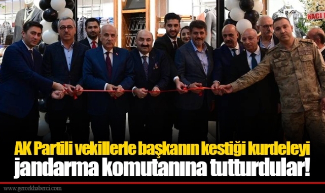 AK Partili vekillerle başkanın kestiği kurdeleyi jandarma komutanına tutturdular!