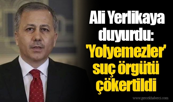 Ali Yerlikaya duyurdu: 'Yolyemezler' suç örgütü çökertildi