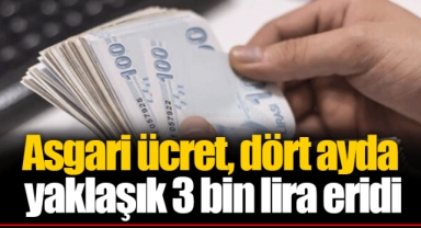 Asgari ücret, dört ayda yaklaşık 3 bin lira eridi